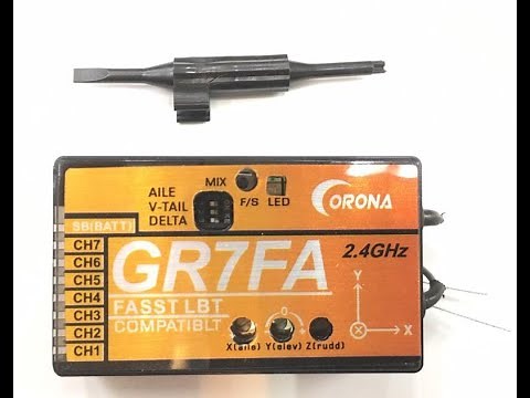 FUTABA 副廠接收器 日冠 CORONA 接收器對頻教學 + GR7FA 接收陀螺儀 調整教學