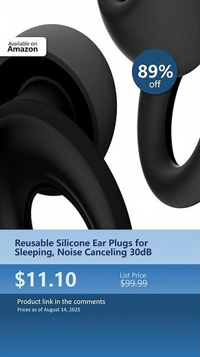 Reusable Silicone Ear Plugs for Sleeping, Noise Canceling 30dB