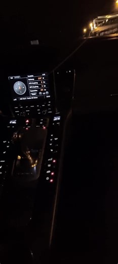 Nighttime Driving Experience: Dashboard and Scenery Views