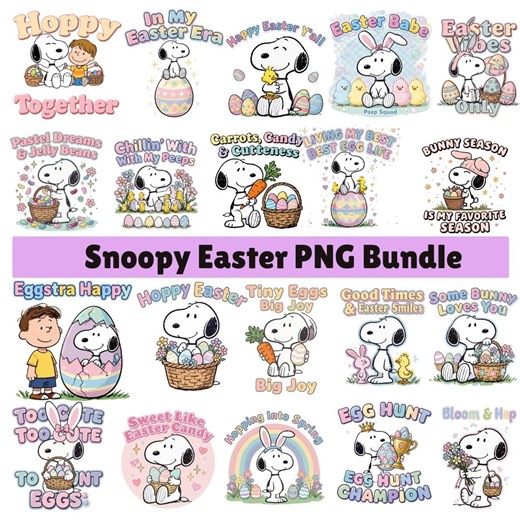 Snoopy Easter PNG Bundle, Peanuts Spring Clipart (digital Download) - Etsy