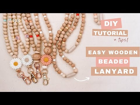 Wooden Beaded Lanyard Tutorial | DIY Silicone & Beech Wood Full Strand with Safety Pop Clasp