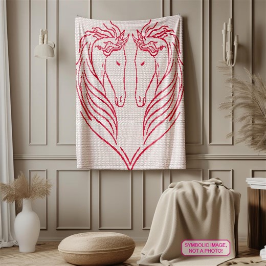Crochet Horse Pattern - Tapestry Crochet Blanket Pattern, SC Crochet Graphgan Pattern With Written Instructions - Etsy