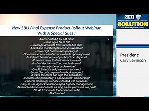 New SBLI Final Expense Product Rollout Webinar With Special Guest!