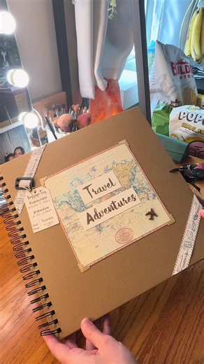 Start my travel scrapbook with me!! My fiancé’s mom got me a custom scrapbook to document our time in the UK and Germany!! 🇩🇪🇬🇧 #fyp #junkjournal #journaling #journalwithme #creativejournal