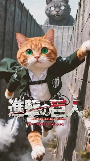 Attack on Titan… But It’s a Cat! 🐱🔥 #AttackOnTitan #AIcat #AImovie