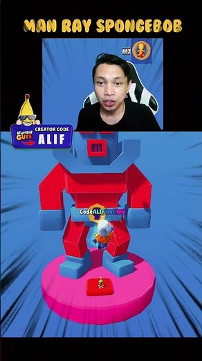 Epic moment amazing man ray spongebob skin statue with laser 😱 wait for it...🥹