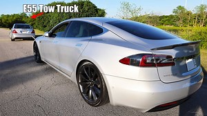 Towing A Tesla At 70 MPH Replenishes Battery At Fast Charger Rates