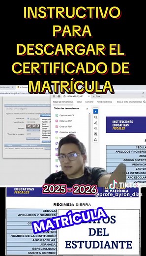 Descargar el Certificado de Matrícula 2025-2026
