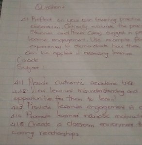 Question 44.1. Reflect on your own teaching practice observat... | Filo