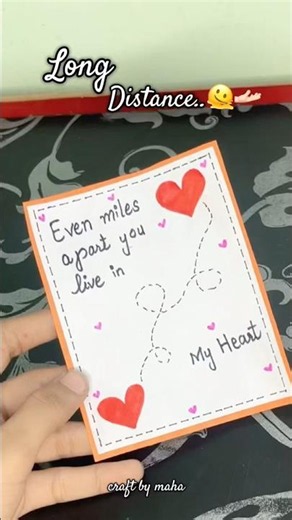DIY Long Distance Relationship Card | Easy Handmade Love Card | Paper Greeting Card | Craft by Maha
