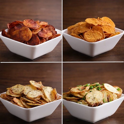 Baked Potato Chips 4 Ways FULL RECIPE: http://bzfd.it/2eVHWoa | Tasty