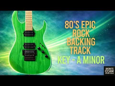 80's Epic Rock Backing Track in A Minor - Guitar Jam 104 BPM