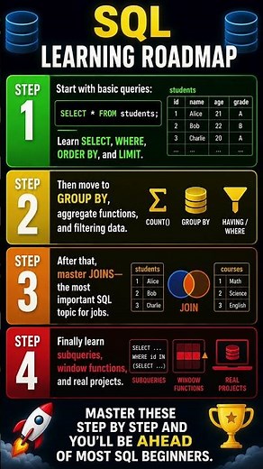 SQL Roadmap for Beginners 🚀 Learn SQL Step by Step