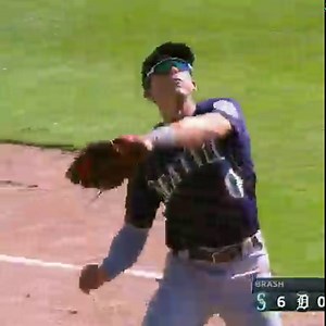 "This fall, Sam Haggerty is SPIDER-MAN" (yes we know it's not an out but the effort is immaculate) | Seattle Mariners