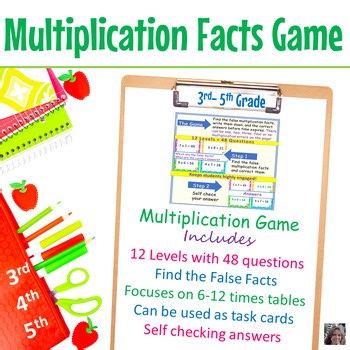Multiplication Facts Game - Multiplication Times Tables Challenge