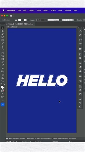 Adobe Illustrator - 3D Outline Text Effect #shorts