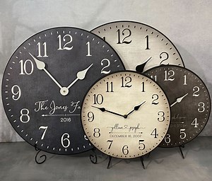 Personalized Wedding Clock, FOUR COLOR Choices, Large Wall Clock, Choose From 8 Sizes. Extra QUIET Mechanism, Life Time Warranty - Etsy