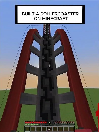 I Built a Working Roller Coaster in Minecraft #minecraft #builds #gaming