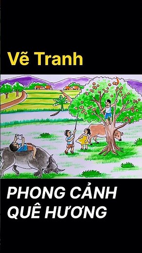 Vẽ Tranh ĐỀ TÀI PHONG CẢNH | how to draw scenery #vetranhphongcanh #drawing #vetranh #shorts