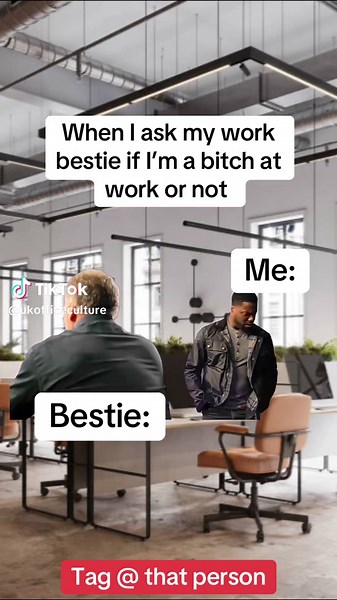 Tag your work bestie in the comments below? #releateable #workbestie #workbestiesbelike #workmemes #officehumor