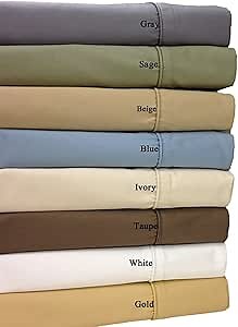 Royal Hotel Bedding 650-Thread-Count Bed Sheets - Wrinkle Free Sheets - Deep Pocket, Cotton Blend, Sateen Sheets, Hypoallergenic, 4 Piece - Queen - White