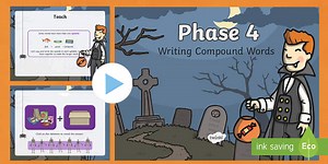 Phase 4 Halloween Writing Compound Words PowerPoint