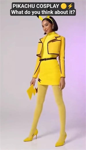 Pikachu Cosplay Fashion Look ⚡💛 #shorts