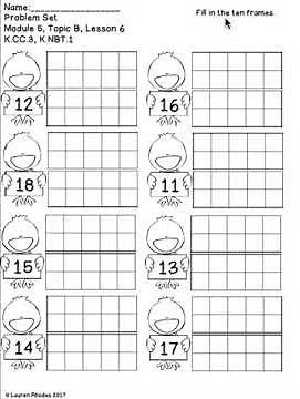 Fill in the 10 frame to match the teen number