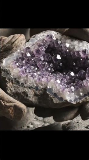 A Rarest Amethyst Carries Baryte Calcite & Chalcedony Together #shorts #viral #youtube #amethyst