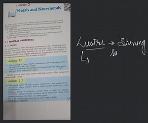 CHAPTER Metals and Non-metals In Class IX you have learnt about... | Filo