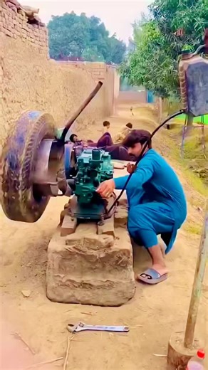 diesel engine big tire stunt 😱🥺