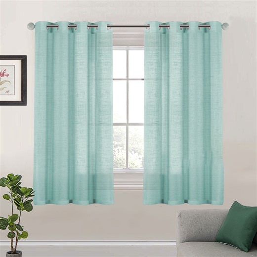 Blackout curtain, 2 panels, living room, artificial textured linen curtain, linen window screen ring - Walmart.ca