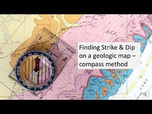 Finding strike & dip on a geologic map - compass method