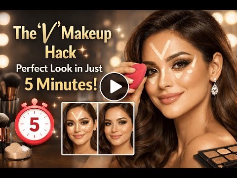 The “V” Makeup Hack ✨ Perfect Look in Just 5 Minutes!|#beautytutorial |#eyemakeuptutorial |#makeup