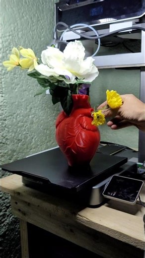 Florero 3D en forma de corazón #impresion3d #crealityhi #3dprinting #florero