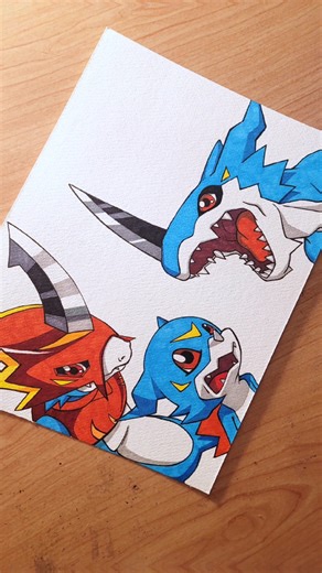 Drawing Flamedramon from Digimon Adventure 02
