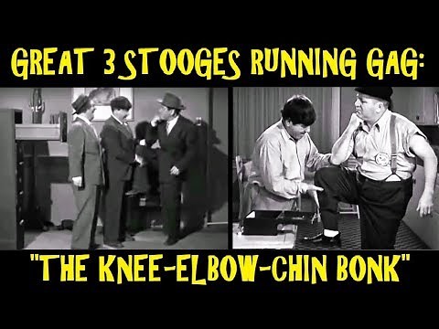 Great 3 Stooges Running Gag: "Knee-Elbow-Chin Bonk"