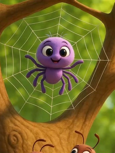 ¡En este árbol pasa de todo! 🕷️ Una arañita morada presume de sus 8 patitas mientras trepa feliz por su telaraña… y abajo, dos hormiguitas van haciendo su caminito y marchando por las ramas como un mini desfile 🌿 ¿Team arañita trepadora o team hormigas marchadoras? 👇 #baileinfantil #cancionesinfantiles #videoinfantil #animacioninfantil #araña