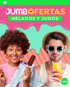 ¡Suben las temperaturas pero bajan los precios en Jumbo! Refresca tus días con los descuentos de Helados y Jugos exclusivos que tenemos para ti. Encuéntralos en Jumbo, Jumbo.cl y Jumbo App. 🐘💚 | Jumbo Chile