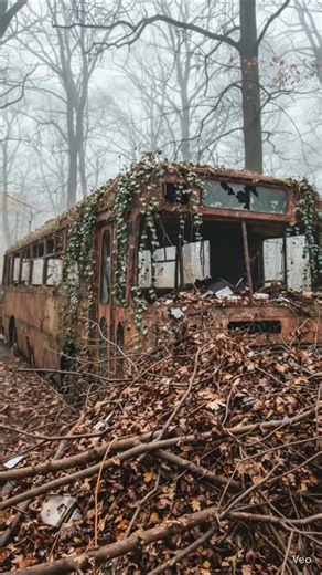 Rust to Riches: Abandoned Bus Transformed into a Luxury Forest Camper #shorts