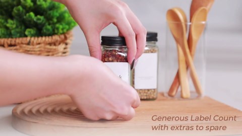 ComSaf 6Pcs 4oz Glass Spice Jars with Shaker Lids, 21 Labels, Spice Jars Trial Set & Supplement Set, Empty Spice Containers and Square Spice Bottles for Kitchen and Seasoning