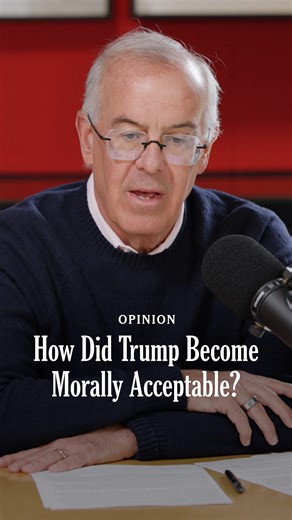 New York Times Opinion on Instagram: "“What the hell happened to us?” @nytopinion columnist David Brooks asks in this episode of The Conversation. He joins Robert Siegel and E.J. Dionne Jr. to discuss America’s shared morality — or lack thereof. “I think there was a moral ruination, a loss of moral knowledge that preceded Donald Trump’s arrival on the scene,” he argues. #theopinions #nytopinion"