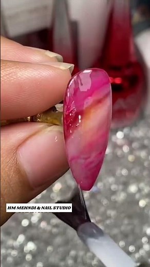 Marble blooming ink gel nail art#nails #nailart #gelnails #marblenailsart