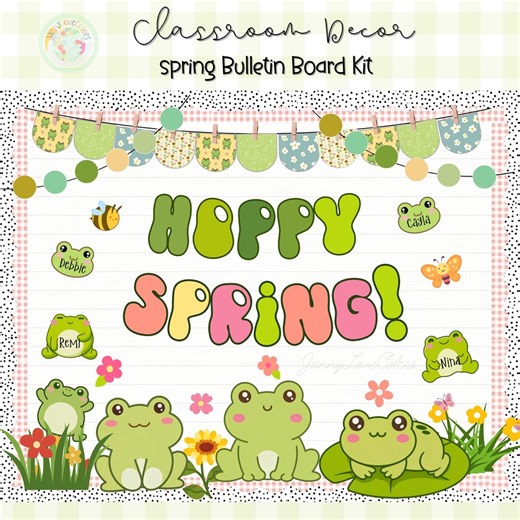 Spring Bulletin Board Kit, Frog Theme, Classroom Door Display (digital Download) - Etsy