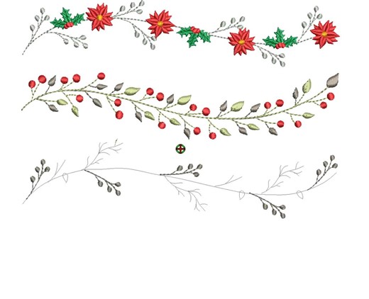 Christmas Holly Machine Embroidery Border: Santa Floral Design Pattern (instant Download) - 5 SIZES - Etsy