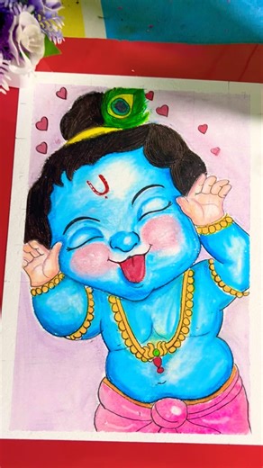Cute Little Krishna Drawing ✍️ 😍#shorts #krishna #littlekrishna #art #drawing