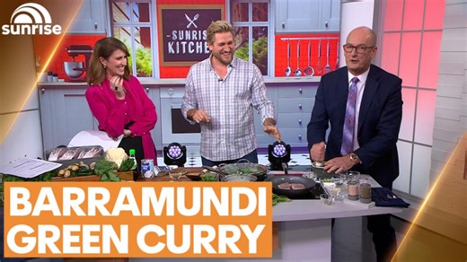 Curtis Stone cooks flavourful and fragrant barramundi green curry