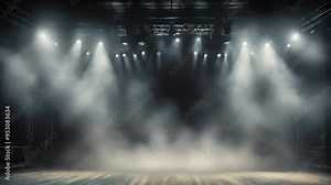 Stage Spotlight with Fog and Smoke for Concert or Theater Performance