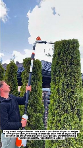 Long Reach Hedge Trimmer Tool Shape Tall Hedges with a 20-Inch Blade for Faster Precision Cutting