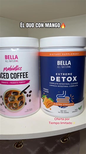 Bella Mango Cleanse Probiotics Iced Coffee ☕🥭 Perfecto para complementar tu rutina diaria ✨ Con descuento y envío gratis por tiempo limitado 👀#icedcoffee #detox #ad #bellaallnatural #resultsmayvary